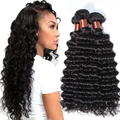 Human Hair Weave with Deep Wave